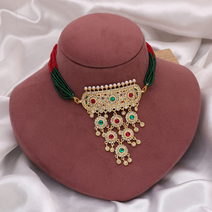 Rani & Grüner Choker Rajputi Schmuck Rani Haar Inspiriert vom königlichen Rajputana Erbe