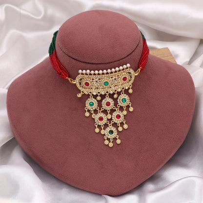 Rani & grüne Farbkette Rajputi-Schmuck Rani Haar, gefertigt für Brauteleganz