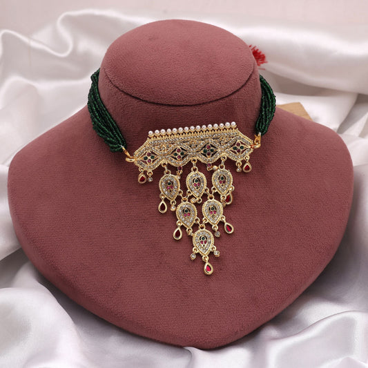 Multi Color Choker Rajputi Jewellery Rani Haar Created For Festive And Cultural Celebrations