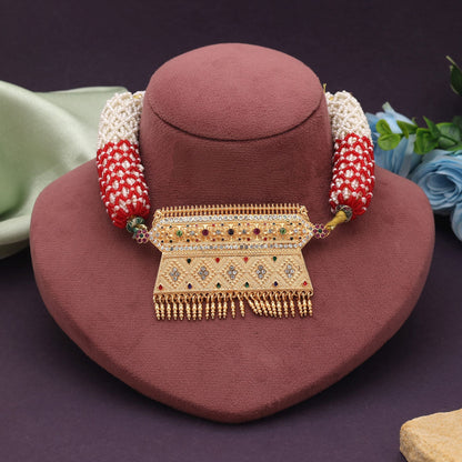 Multi Color Rajputi Jewellery Rani Haar Reflecting Authentic Royal Heritage Jewelry Style