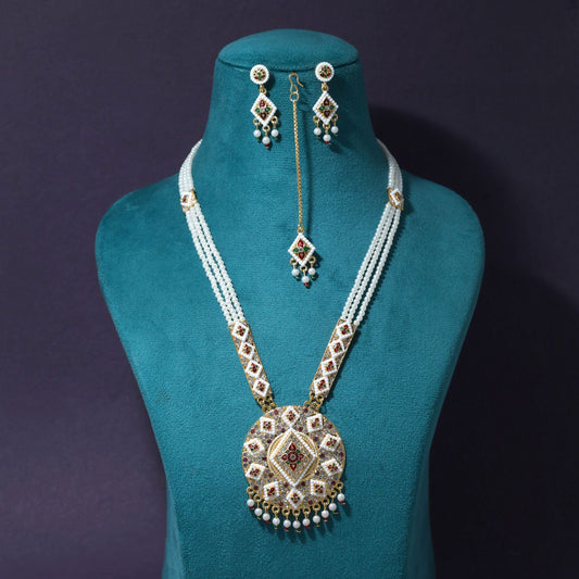 Multi Color Rajputi Jewellery Rani Haar Crafted For Elegant Traditional Fashion Lovers