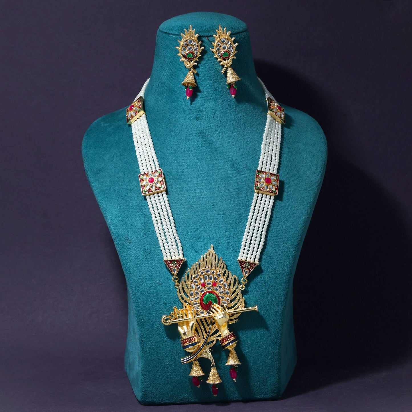 Multi Color Rajputi Jewellery Rani Haar Perfect For Weddings And Grand Occasions