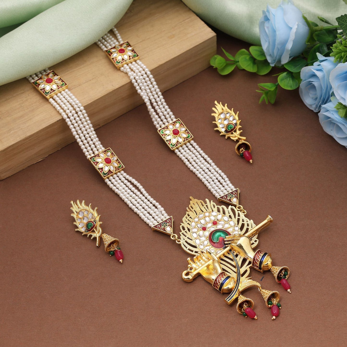 Multi Color Rajputi Jewellery Rani Haar Perfect For Weddings And Grand Occasions