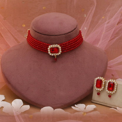 Roter Farbwürger Rajputi Schmuck Rani Haar mit traditionellem königlichem Design