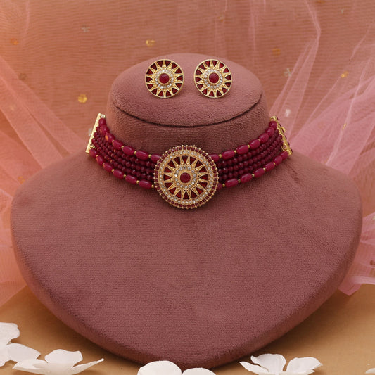 Rani & Red Color Rajputi Jewellery Rani Haar With Royal Statement Look