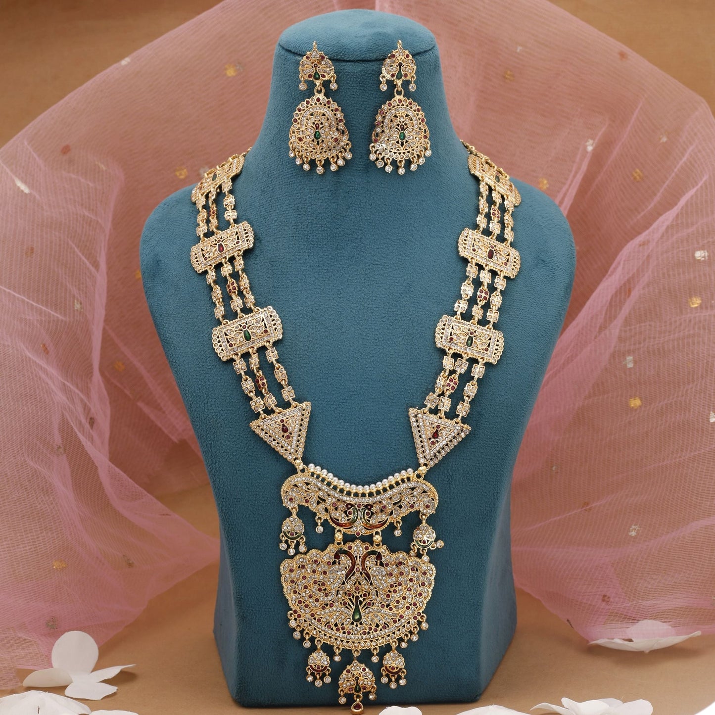 Multi Color Rajputi Jewellery Rani Haar Featuring Traditional Festive Charm