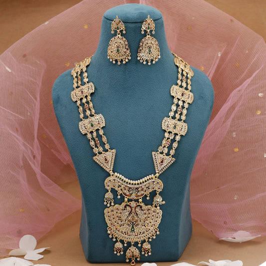 Multi Color Rajputi Jewellery Rani Haar Featuring Traditional Festive Charm