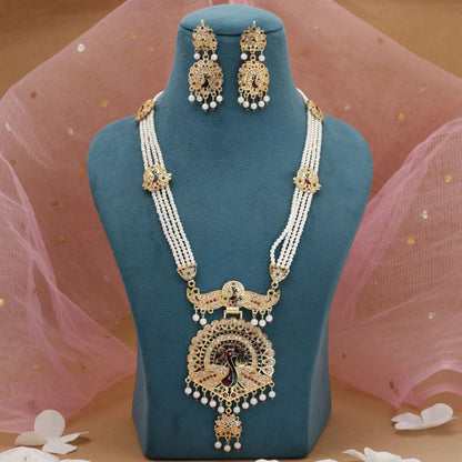 Multi Color Rajputi Jewellery Rani Haar Designed For Ethnic Occasions