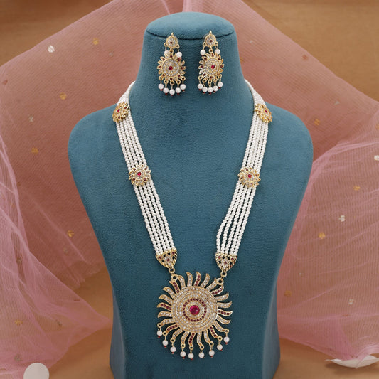 Rani Color Rajputi Jewellery Rani Haar With Luxurious Bridal Finish