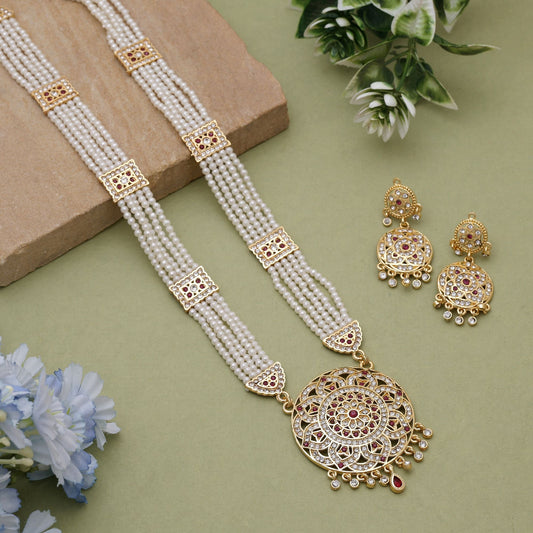 Rani Color Rajputi Jewellery Rani Haar Styled For Traditional Celebrations