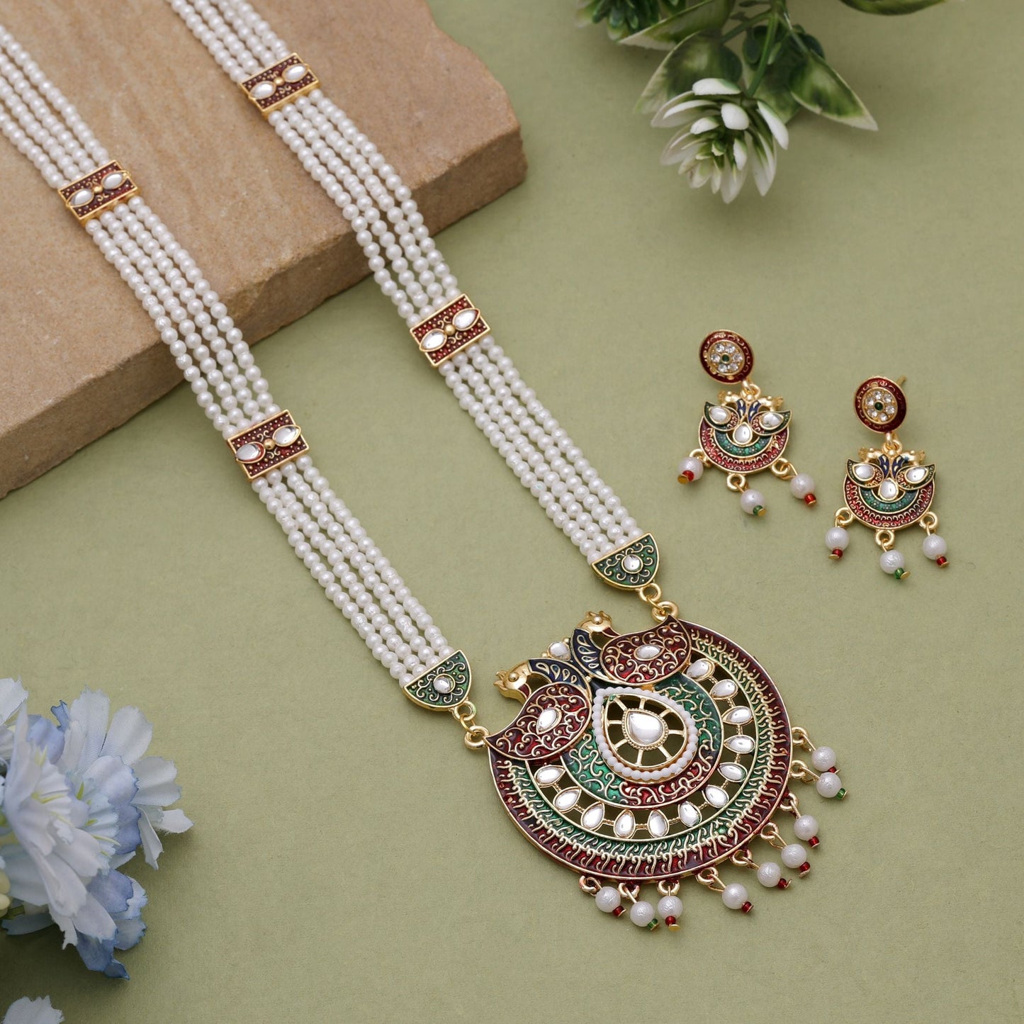 Multi Color Meena Work Rajputi Jewellery Rani Haar With Artistic Touch