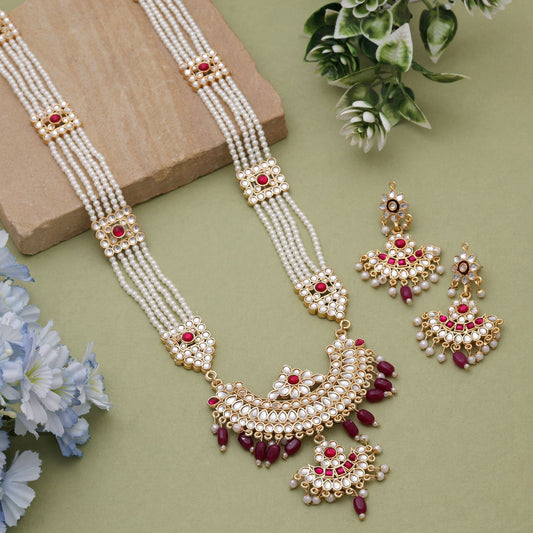 Rani Color Rajputi Jewellery Rani Haar With Elegant Cultural Design