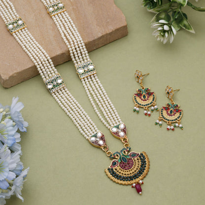 Multi Color Meena Work Rajputi Jewellery Rani Haar For Wedding Wear