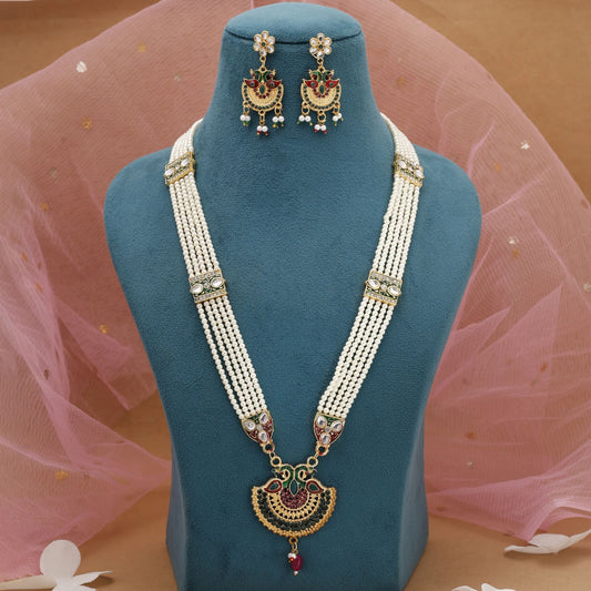 Multi Color Meena Work Rajputi Jewellery Rani Haar For Wedding Wear