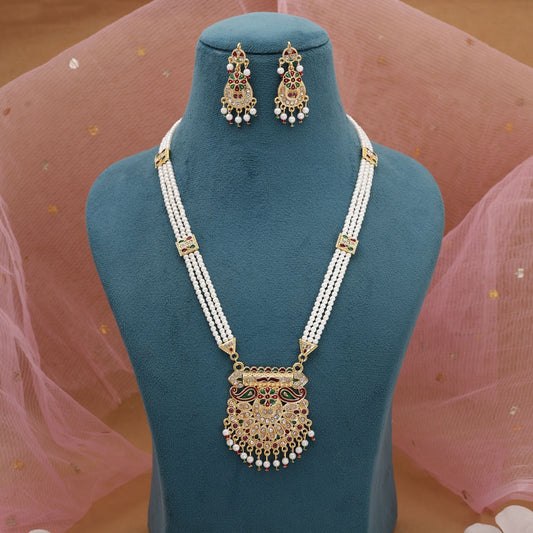 Multi Color Meena Work Rajputi Jewellery Rani Haar With Vibrant Appeal