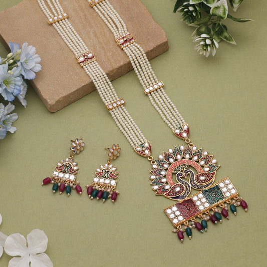Multi Color Meena Work Rajputi Jewellery Rani Haar Inspired By Royal Craft