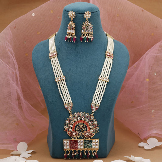 Multi Color Meena Work Rajputi Jewellery Rani Haar Inspired By Royal Craft