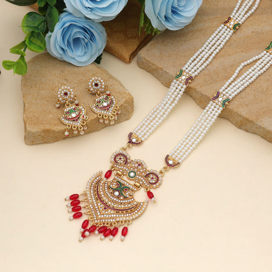 Elegante rote Rajputi Schmuck Rani Haar traditionelle Kollektion