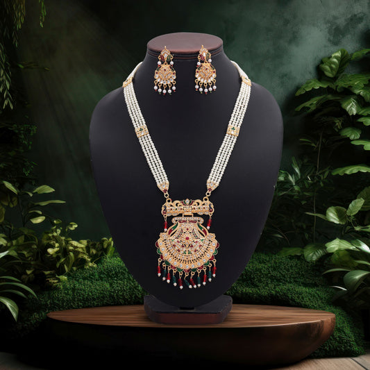 Vibrant Multi Color Jewellery Rani Haar Paired With Elegant Kundan Necklace Set