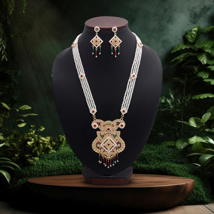 Heritage Multi Color Jewellery Rani Haar Enhanced By Classic Kundan Necklace Set