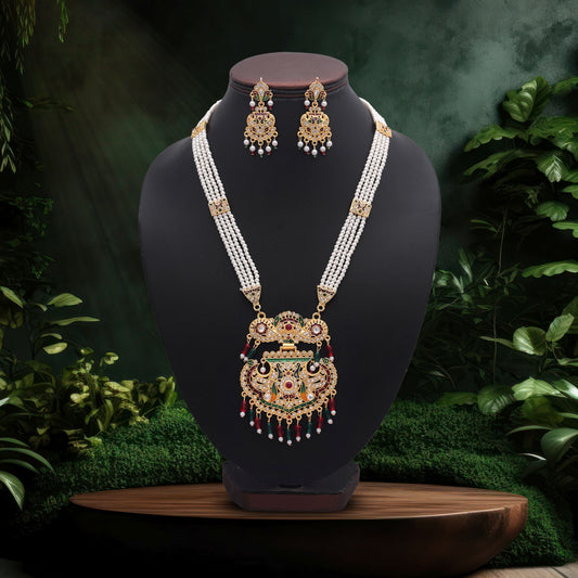 Ethnic Multi Color Jewellery Rani Haar Adorned With Stunning Kundan Necklace Set