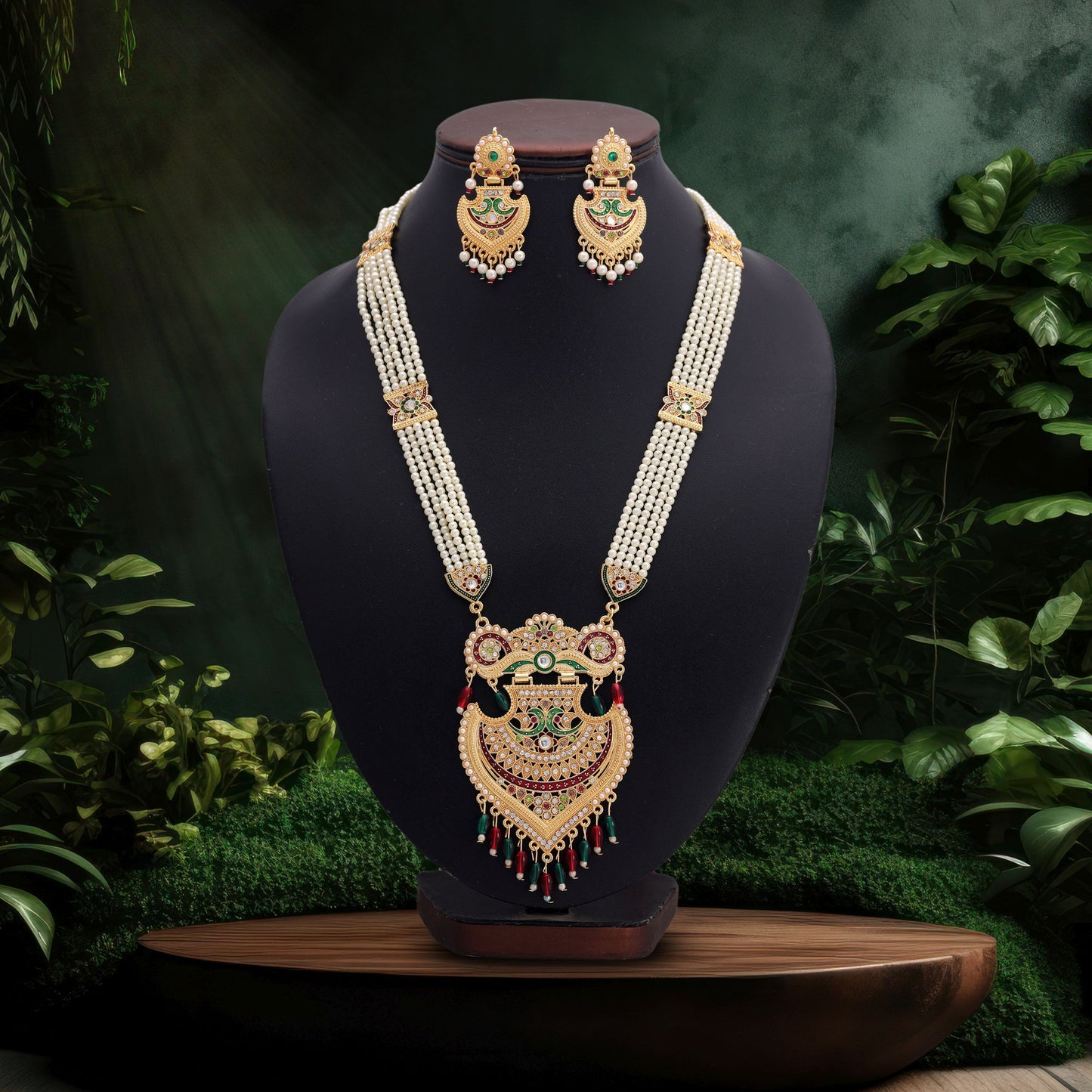 Elegant Multi Color Jewellery Rani Haar Featuring Traditional Kundan Necklace Set