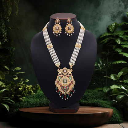 Classic Multi Color Jewellery Rani Haar With Timeless Kundan Necklace Set Appeal