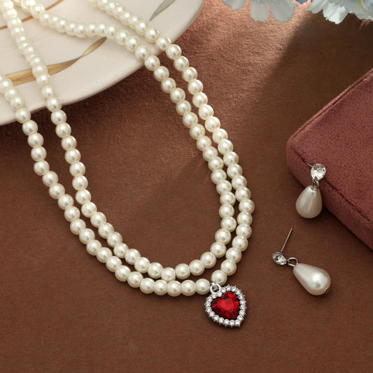Rotfarbiger Stein Halsketten-Set Königlicher Ethnischer Traditioneller Schmuck