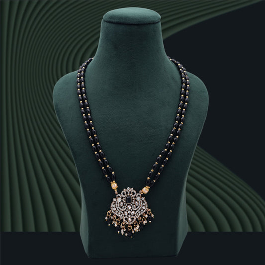 Black Color Stone Necklace with Premium Designer Stone Embellishments