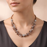 Brown & White Color Beaded Necklace with Premium Handmade Fashion Look