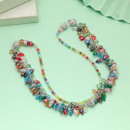 Multi Color Beaded Necklace with Elegant Handmade Fashion Style Design