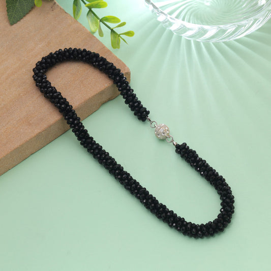 Black Color Magnetic Beaded Necklace with Stylish Everyday Fashion Appeal