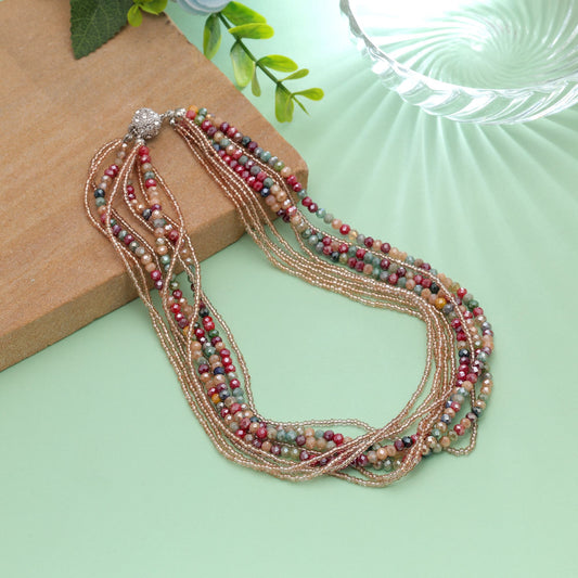 Multi Color Magnetic Beaded Necklace with Attractive Modern Fashion Design