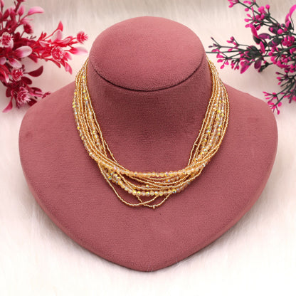 Yellow Color Magnetic Beaded Necklace with Bright Elegant Fashion Appeal