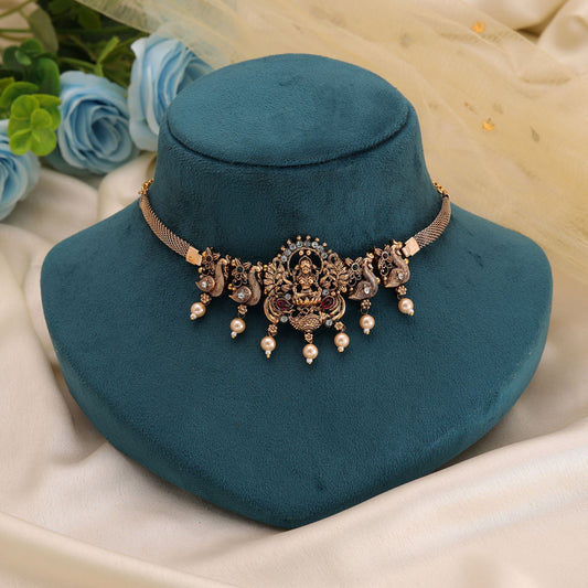 Rani & Green Color Choker Temple Necklace with Traditional Festive Beauty