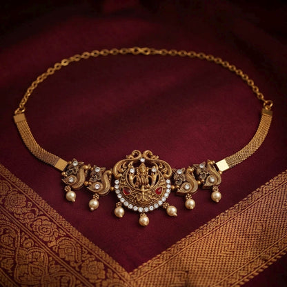 Rani & Green Color Choker Temple Necklace Perfect For Bridal Jewellery Collection