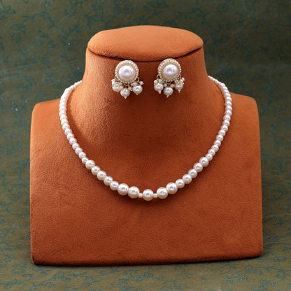 Trendy White Color Fashion Necklace Set For Women’S Ethnic Collections