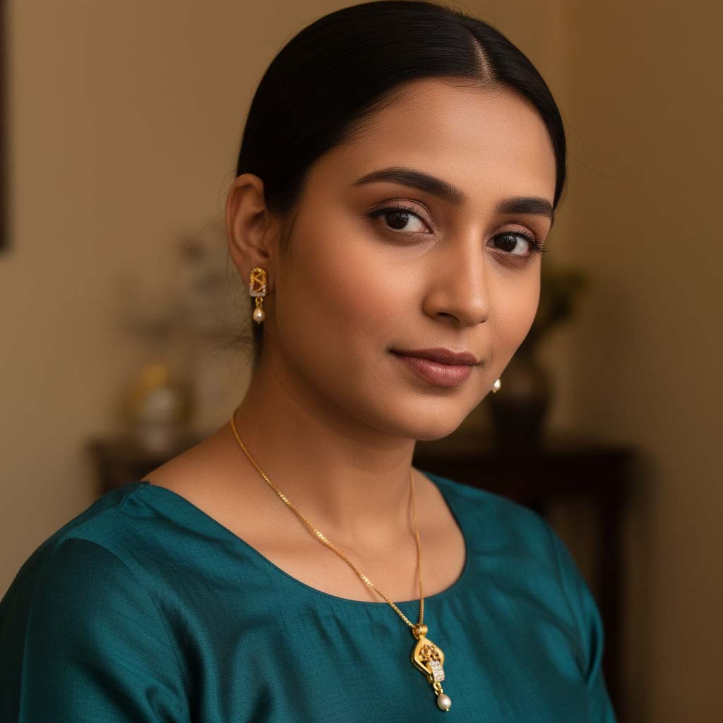 Gold Color Chain Pendant With Earring Inspired By Timeless Festive Jewelry Trends