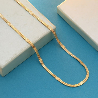 Gold Color Fashion Chain Necklace Inspired By Classic Indian Jewelry Simplicity