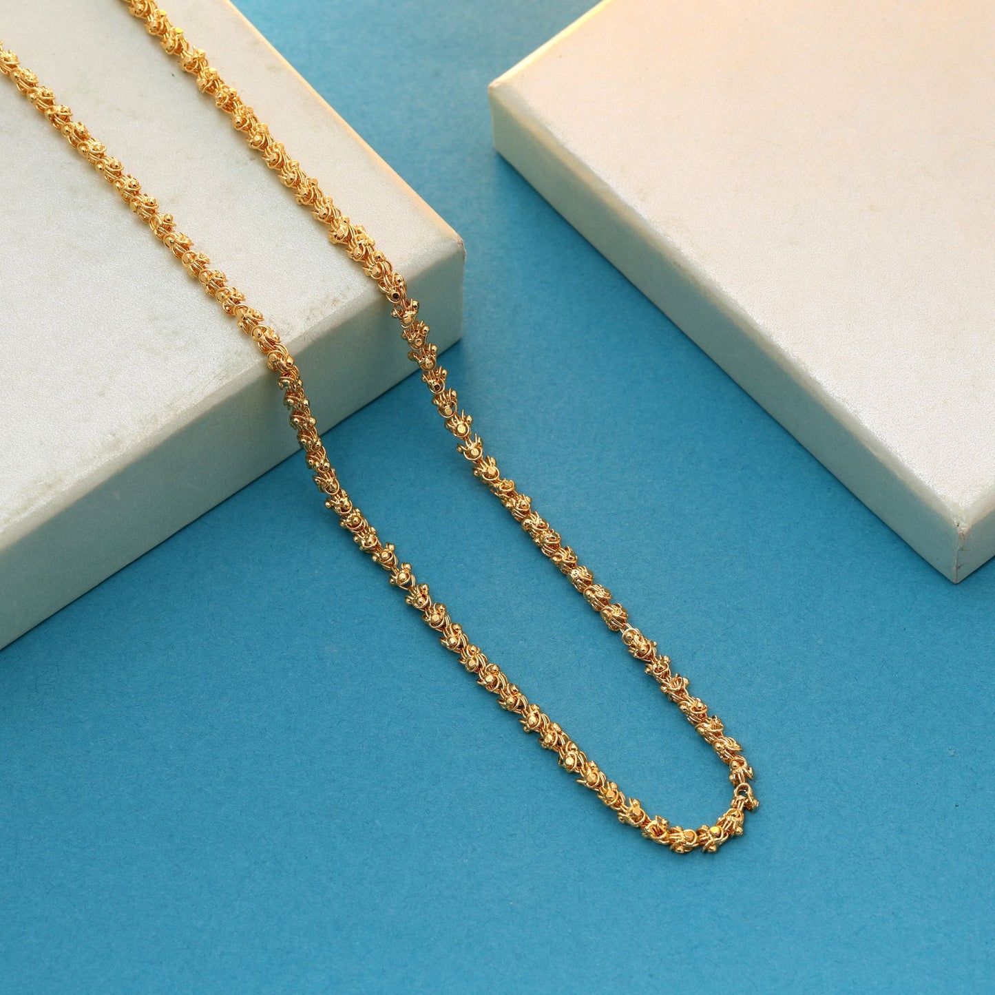 Gold Color Fashion Chain Necklace Designed For Effortless Traditional Accessorizing
