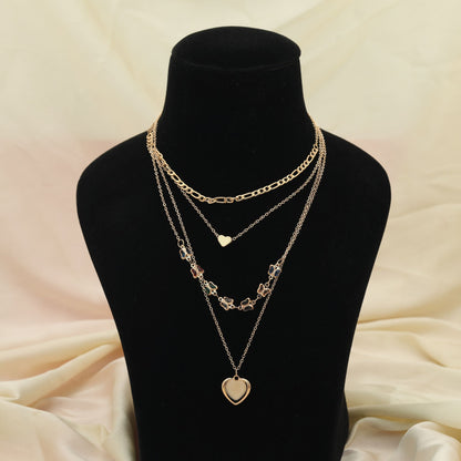 Multi Color Multi Layer Chain Necklace Stylish Modern Layered Jewelry