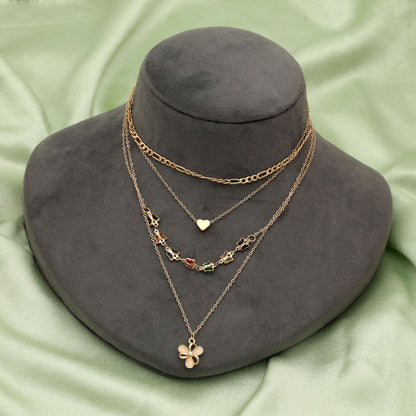 Mehrfarbige mehrschichtige Kettenhalskette Mutiger Modeschmuck