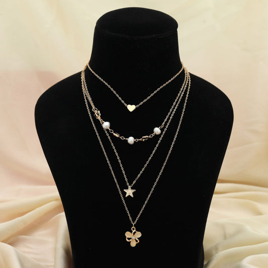 Multi Color Multi Layer Chain Necklace Stylish Everyday Fashion Jewelry