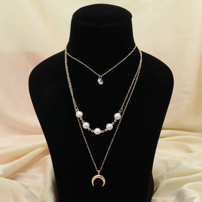 Gold Color Multi Layer Chain Necklace Bold Modern Layered Jewelry