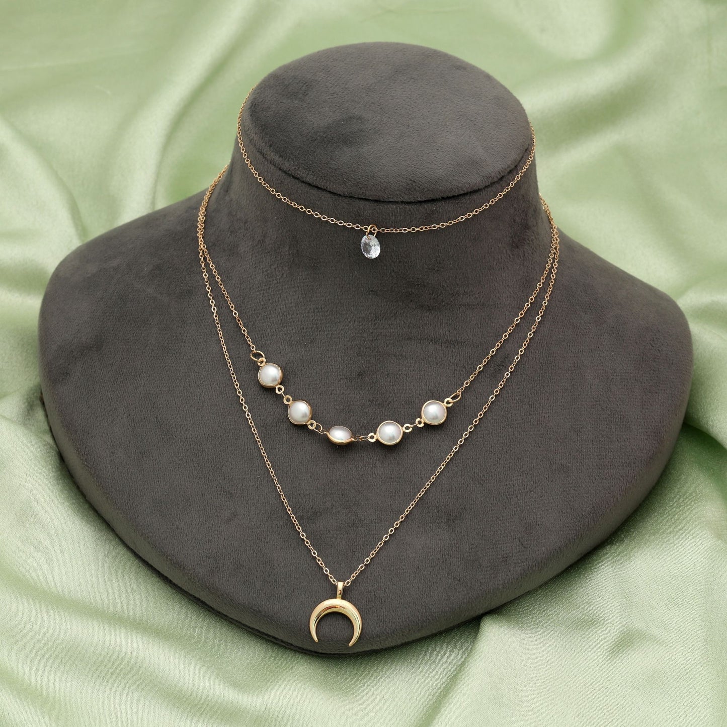 Gold Color Multi Layer Chain Necklace Bold Modern Layered Jewelry