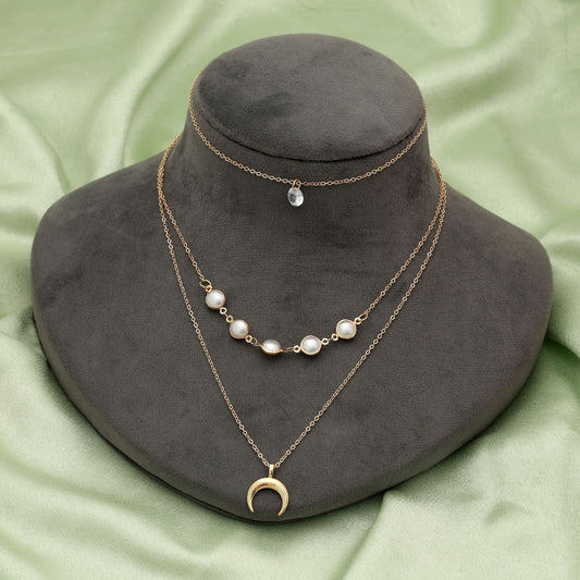 Gold Color Multi Layer Chain Necklace Bold Modern Layered Jewelry