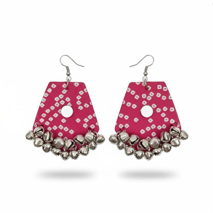 Rani Color Wooden Handcraft Earrings With Unique Handmade Artistic Detailing