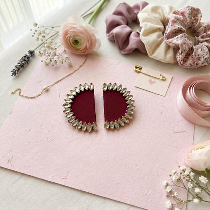 Graceful Maroon Color Handcraft Earrings Elegant Ethnic Wedding Wear Collection