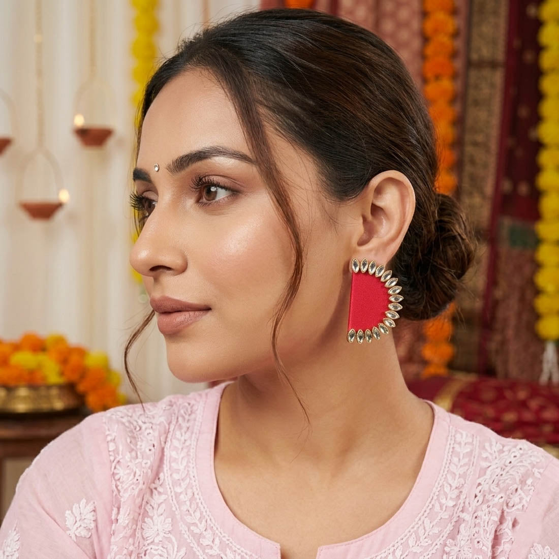 Royal Rani Color Handcraft Earrings Bridal Festive Elegant Statement Jewelry