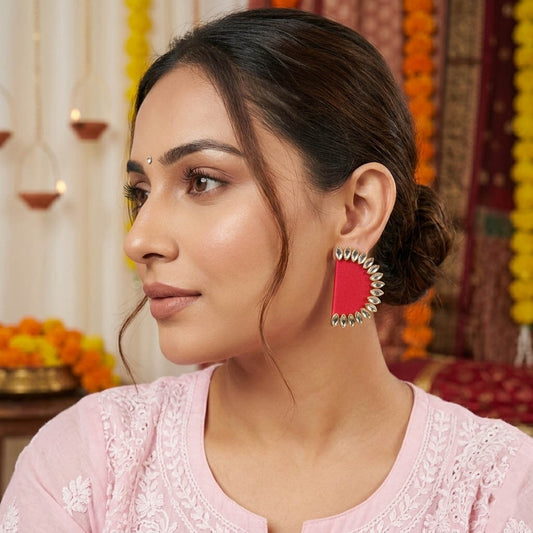 Royal Rani Farbe Handgefertigte Ohrringe Braut Festlich Elegant Statement Schmuck